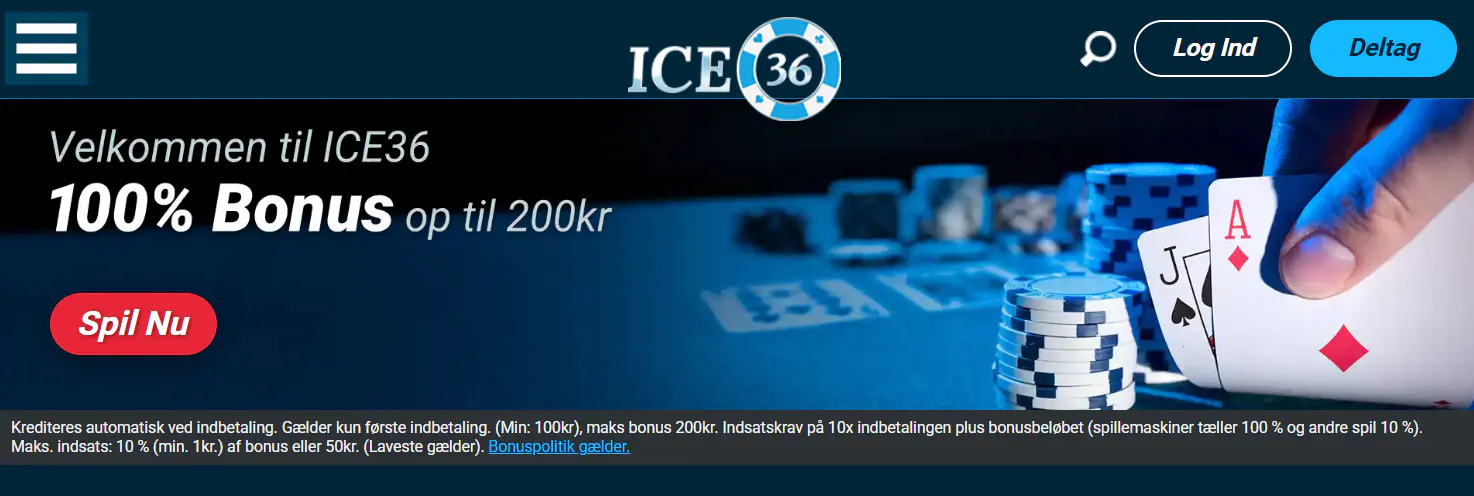ICE36 bonus i Danmark – vilkår og danske bonusregler